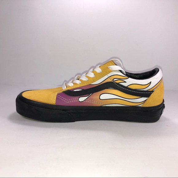 Vans Old Skool Flame Banana With Black Sole Shoes - Picture 3 of 7